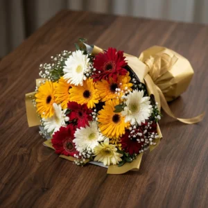 15 Dal Gerbera Buketi ( Kırmızı, Beyaz, Pembe)
